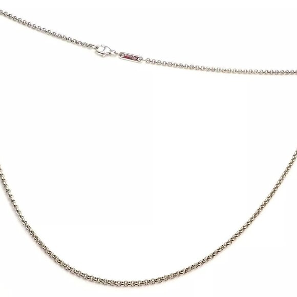 Authentic Chopard 18k White Gold Simple Chain Necklace 16.75" - Picture 4 of 7